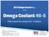 Thumbnail of Omega Coolant 46 5 gallons PAG air compressor coolant product label